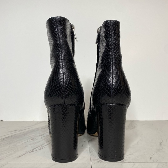 Marc Fisher Ulani Black Snake Print Leather Pointy Toe Bootie 11M - Picture 3 of 14